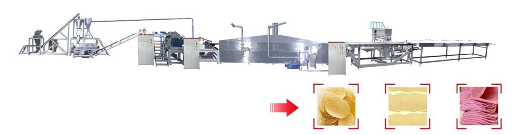 Impianto di lavorazione di patatine composite per la produzione di patatine