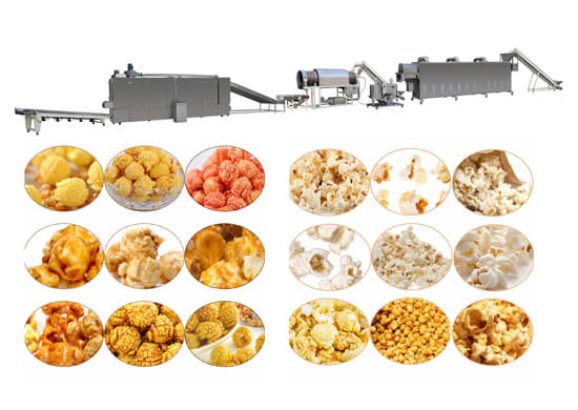 sweet popcorn machines making plant hot air popper Produktionslinie für süßes Popcorn